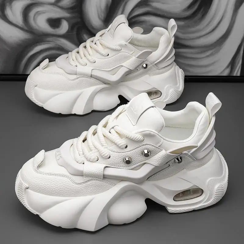 

Men's Shoes 2024 New Invisible Height Increasing 10 Cm8cm White Shoes Masculinity Running Shoes Skateboard Tenis