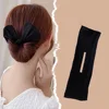 3 Pcs Headband Twisting Bowknot Hair Curler Tool Accessories Crimper Bun Maker Black Hairbands Fashion Wrap Fabric 4