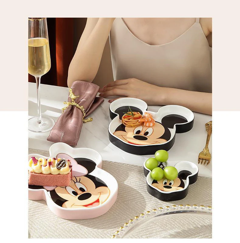 Disney Mickey &Amp; Minnie Ceramic Dish Cute Cartoon Meal Tray Microwave Oven Resistant Fruit Plate 21 Disney Mickey &Amp; Minnie Ceramic Dish Cute Cartoon Meal Tray Microwave Oven Resistant Fruit Plate