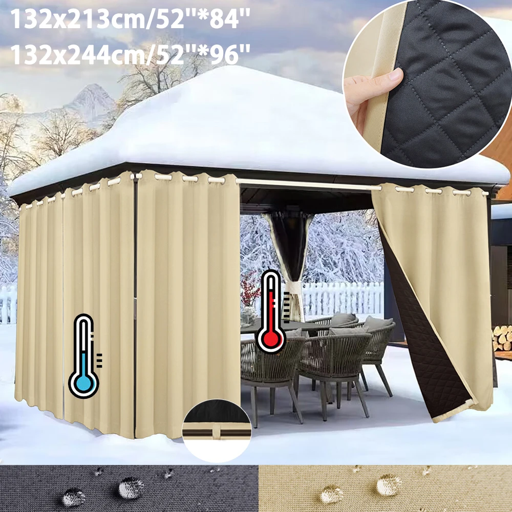 Indoor Outdoor geste ppte Verdunkelung vorhänge wasserdichte wind dichte Hoch leistungs fenster vorhänge Winter dicke thermische Garten vorhänge