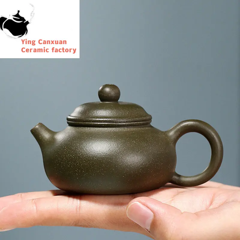 

Yixing Boutique Handmade Tea Pots Purple Clay Teapot Raw Ore Green Bean Mud Kettle Home Teaware Chinese Tea Ceremony Gifts 90ml