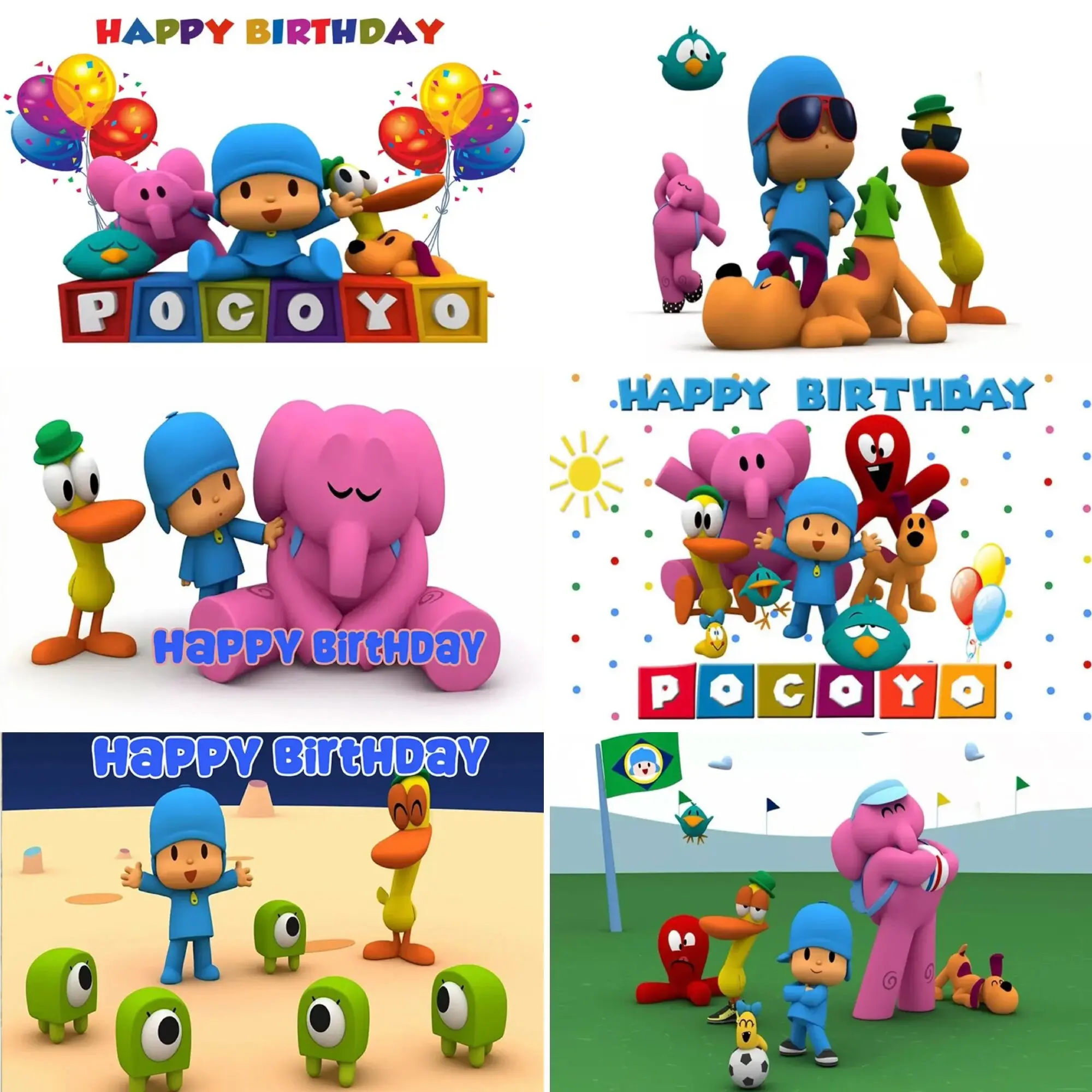 

CartoonPocoyoedd Theme Birthday Party Decoration Banner Background Boys and Girls Shower Decoration Photo Photography Background