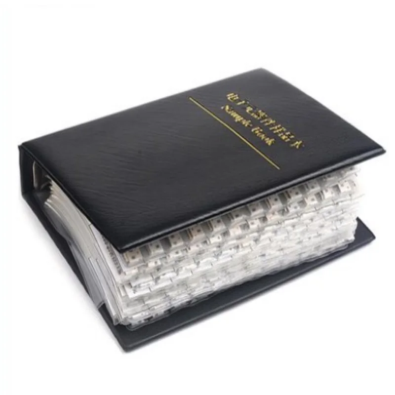 Resistor Book Capacitor Book 2 In 1 Smd Book Chip Sample 0201 0402 0603 0805 1206 170 Values 25pcs 0R~10M 1% Resistor Assortment - Foto 5