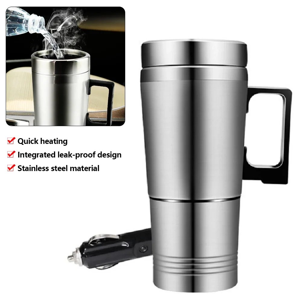Electric Heating Car Kettle 12V/24V Camping Travel Water Coffee Milk Thermal Mug 300ML Stainless Steel Insulated Drink Cup - Image 4