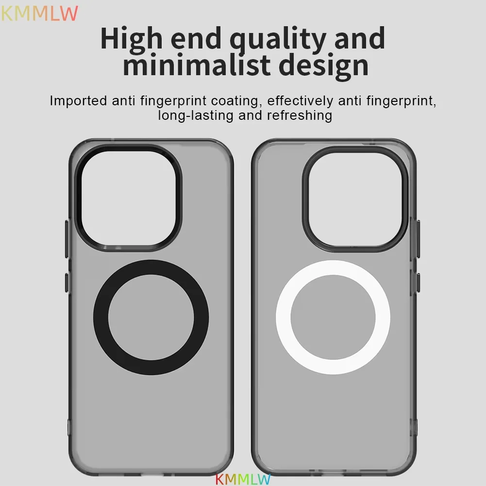 Candy Colors Transparent Magnetic Wireless Charging Case, Back Shell Coque