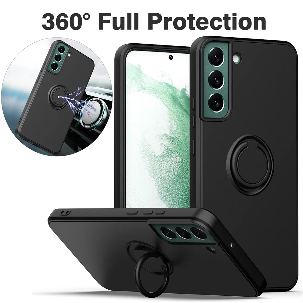 Magnetic Ring Holder Liquid Silicone Phone Case