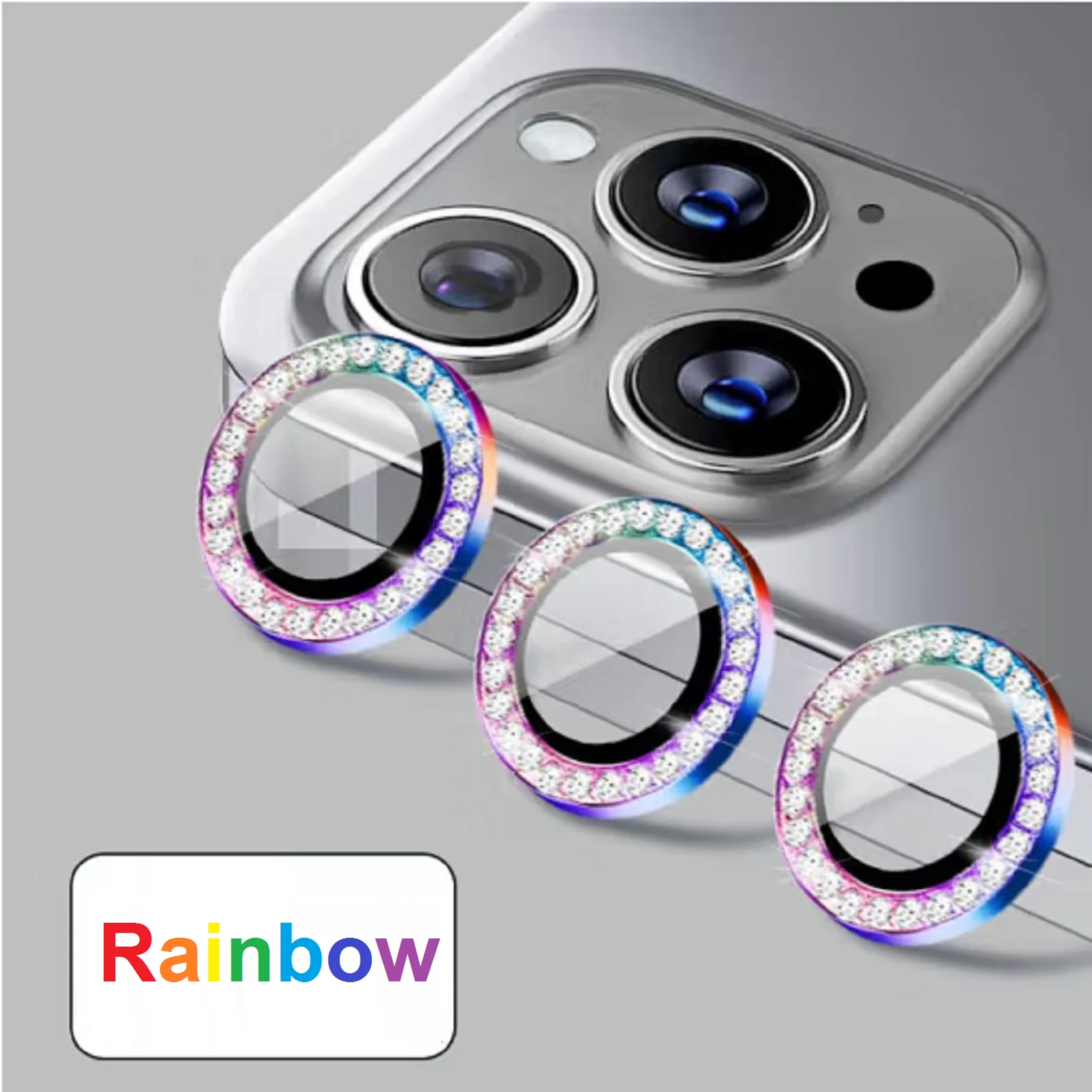3/2Pcs Bling Diamond Camera Lens Protector Per Iphone 14 13 12 11Pro Max Glitter Camera Lens Protector Ring Vetro Temperato
