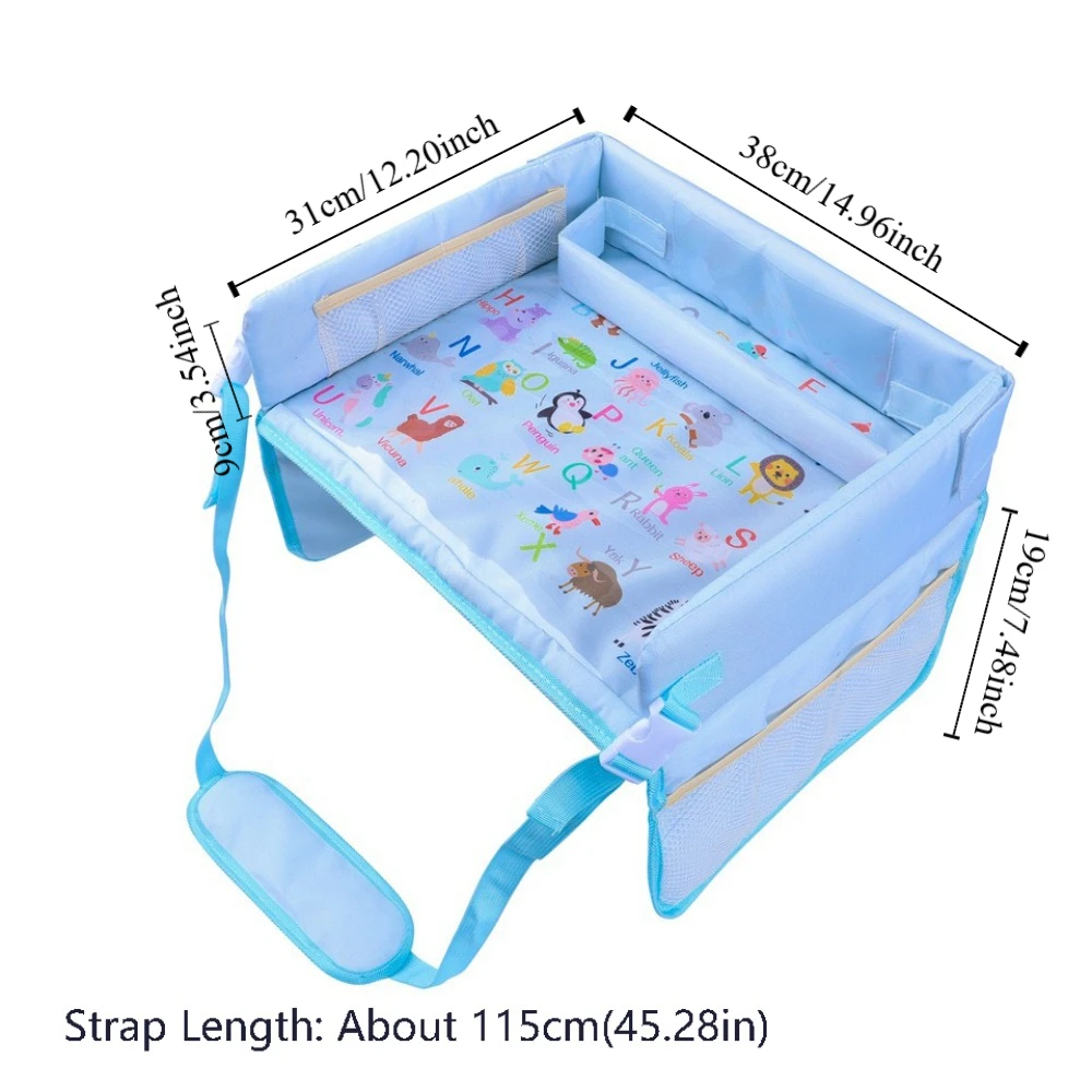 Multifunction Snack Tray Baby Car Seat Tray PVC Ox Cloth Kids Toy Holder Desk Dining Car Table Stand Organizer