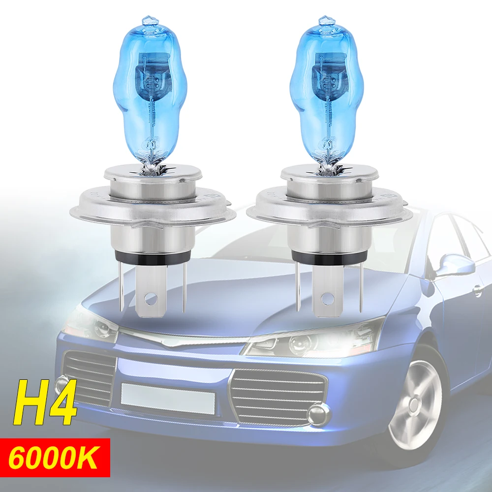

2 шт., автомобильные галогенные лампы H4, 100 Вт, 6000 К, лм