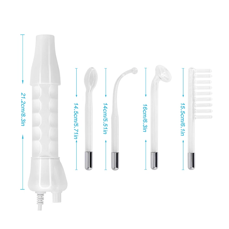 Portable Handheld High Frequency Skin Therapy Wand Electrode Glass Tube Skin Wrinkle Reducing Alta Frecuencia Wands 3