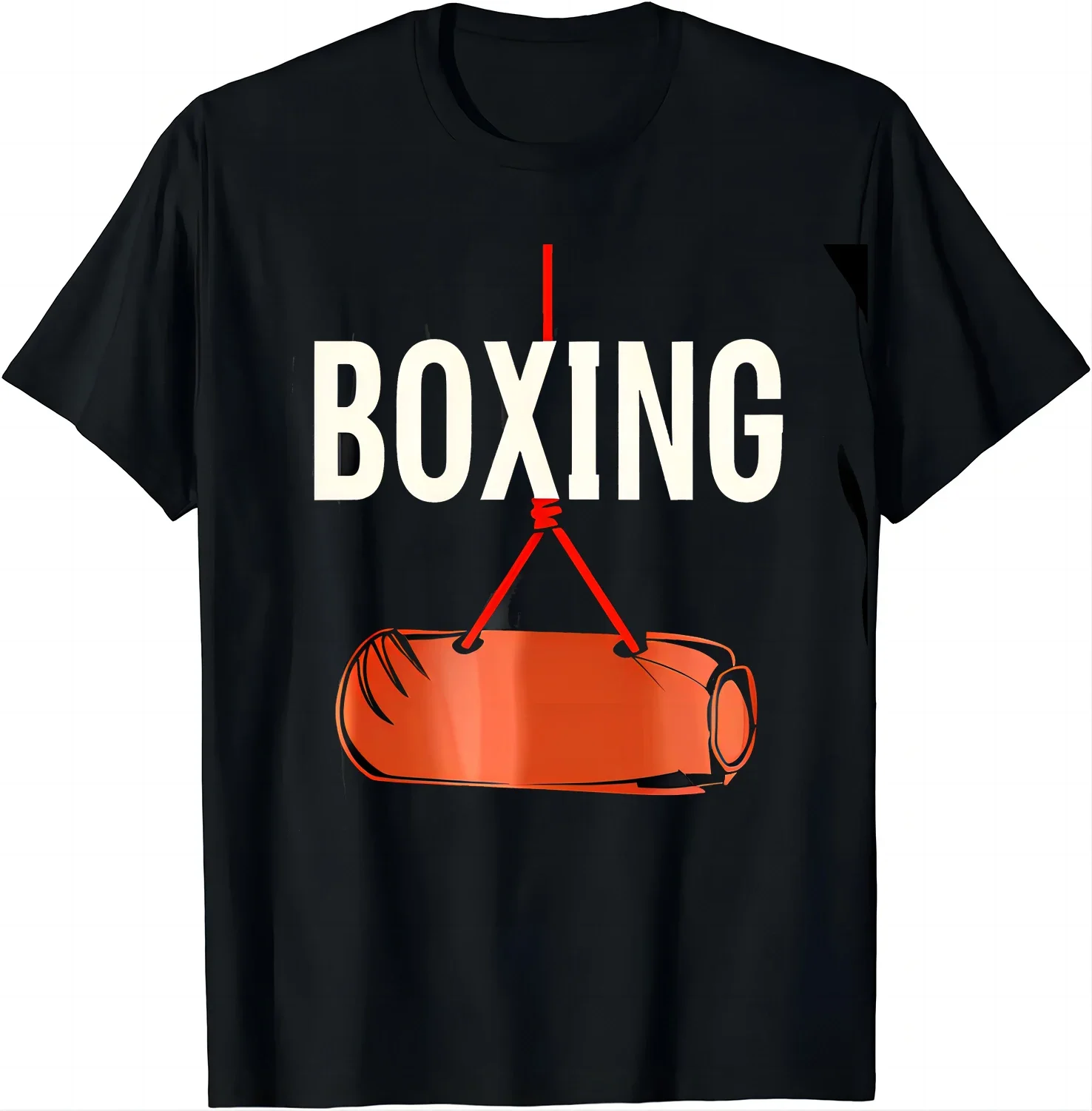 

"BOXING" Fan T-shirt - Orange Punching Bag Design Shirts Graphic T Shirts Men Clothing Tops Camisetas Streetwear