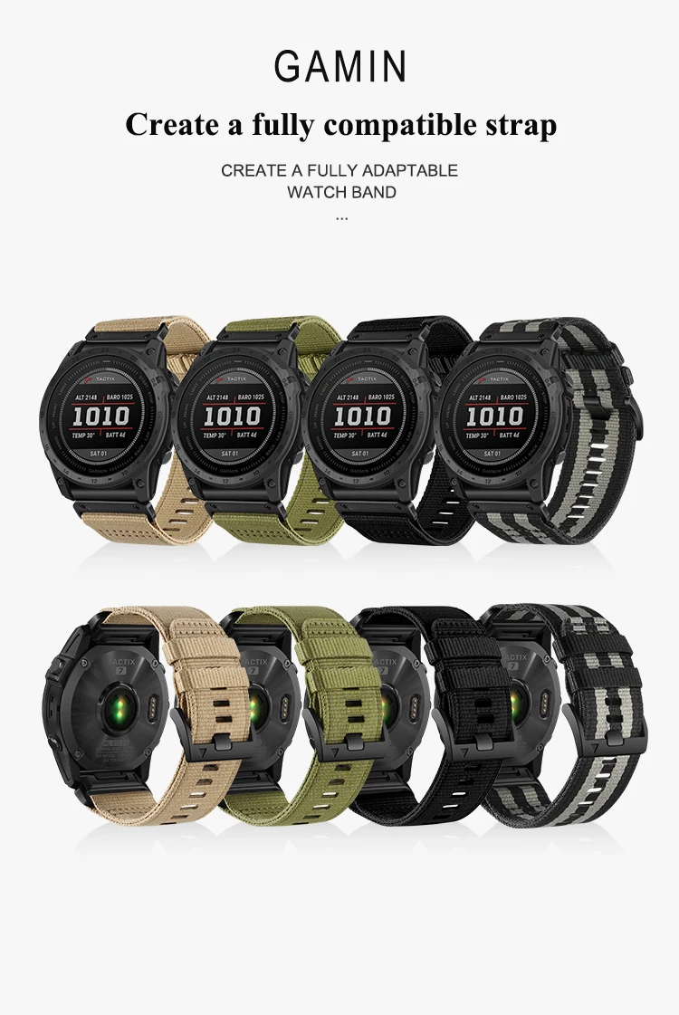 Nylon QuickFit Watchband - 26/22mm Universal Wristband Strap