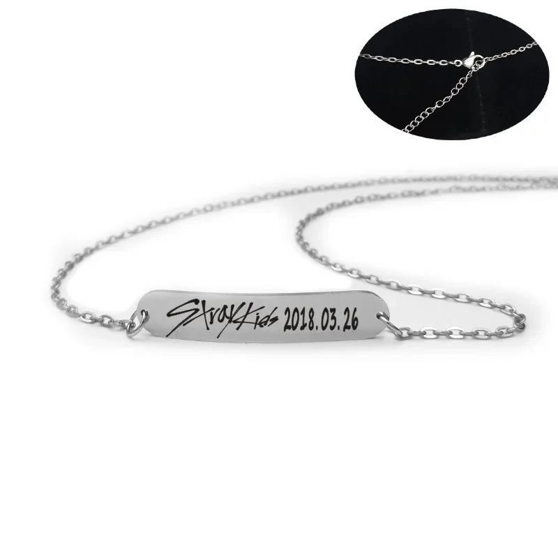

Stray Kpop Kids Skzoo Bracelet Necklace Felix Lee Know Name Birthday Lettering Bracelet Necklace Simple Korean Style Fashion