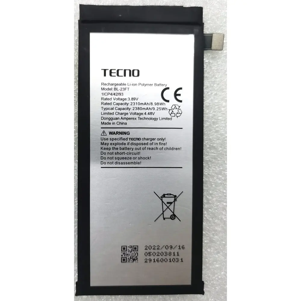 

New Original Tecno BL-23FT Replacement Mobile Phone Battery 3.89V 2380mAh