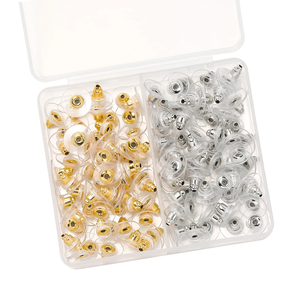 120 stücke Boxed Weiche Silikon Gummi Ohrring Zurück Stopper Für Stud Ohrring DIY Ohrring Erkenntnisse Zubehör Ohr Blockade Sets – Detail 4