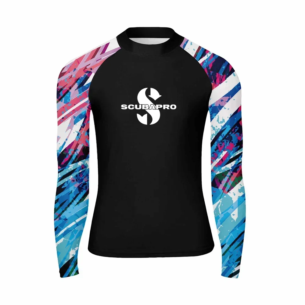 Men Funny Swimwear Rash Guards Long Sleeve Surf T-shirt UV Protection Swimsuit Surfing Diving Swimming Skinsuit Rashguard