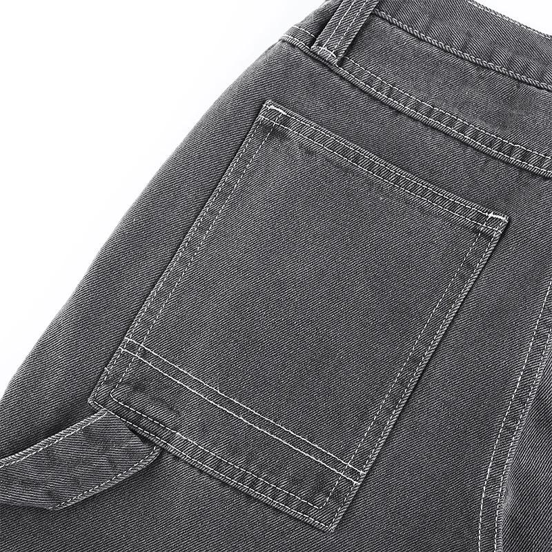 Loose High Waist Girl Straight Casual Denim Pants Women Jeans Baggy Smoky Gray Elegant Wide Leg Cargo Pants Fashion Streetwear