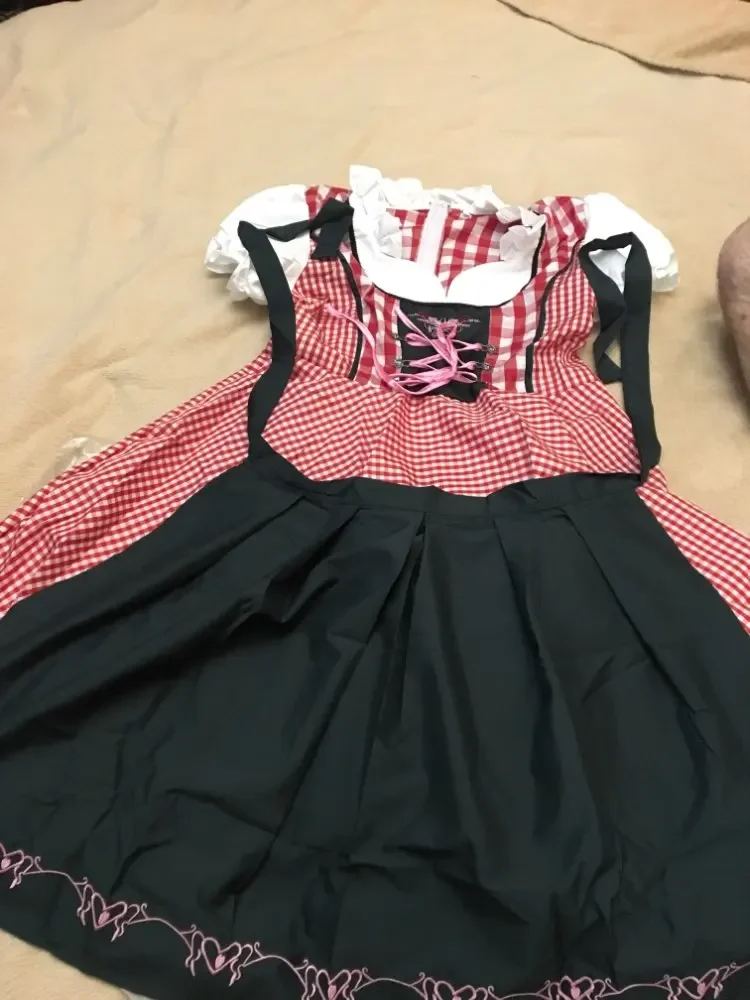 German Plaid Dirndl Dress Oktoberfest Costume for Adult Women Halloween Cosplay Fancy Party cosplay costume