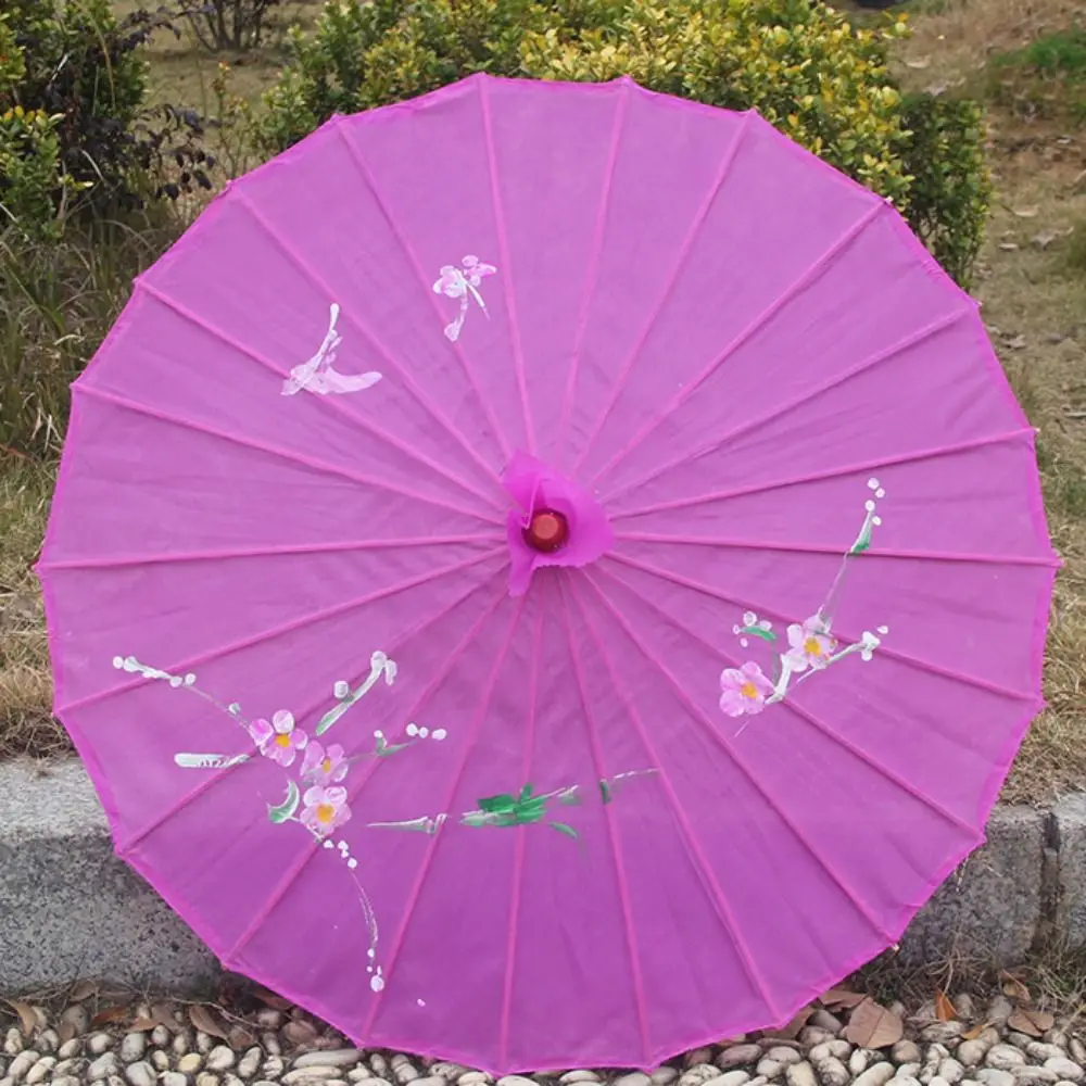Folding Umbrellas 1pcs Chinese Art Umbrella Frame Silk Parasol For Wedding Birthday Party Bride Bridemaid Hand-painted Flower folding umbrella