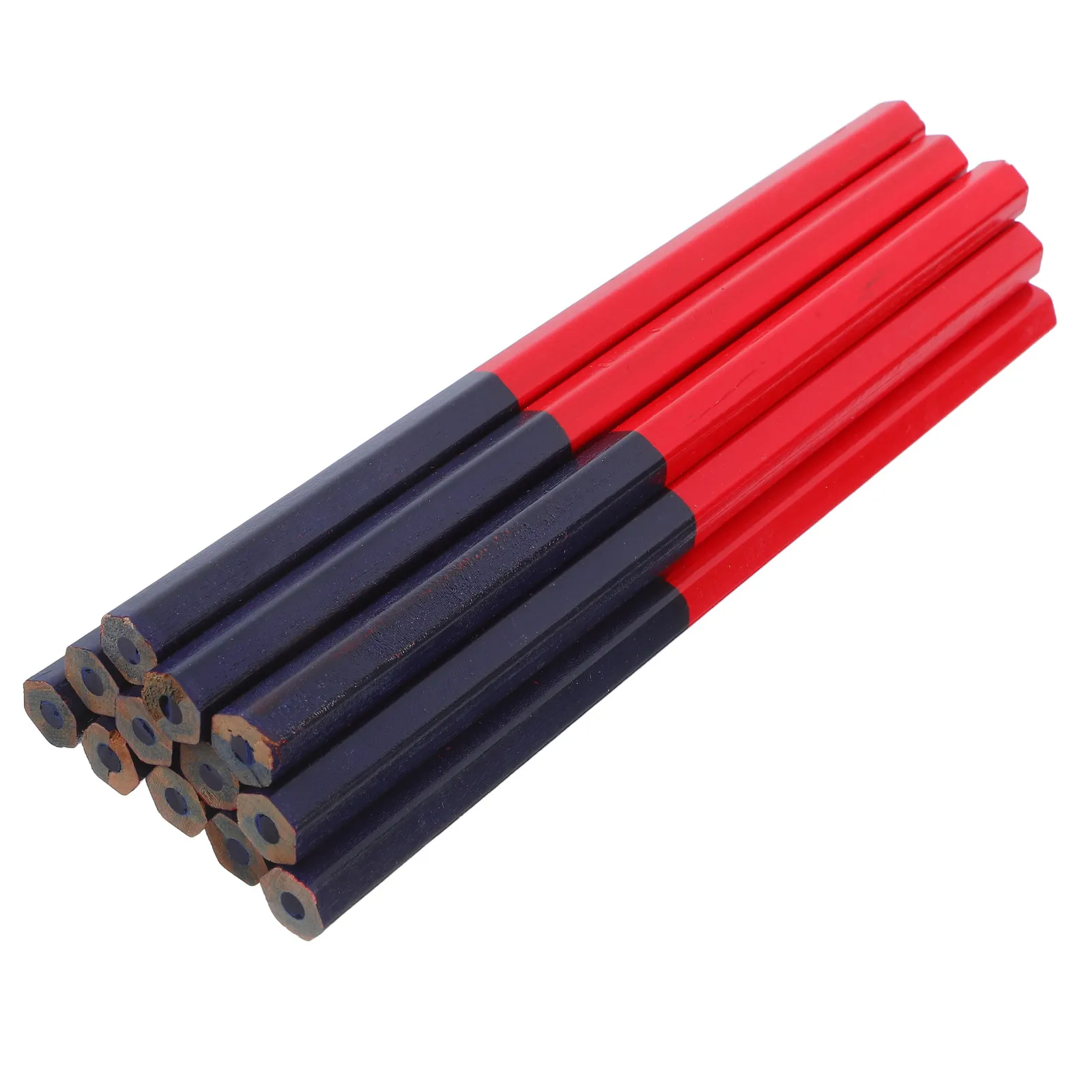 20Pcs 육각형 목수 연필 목공 그리기 쓰기 마킹 건설 제도 예술 디자인을 위한 빨간색과 파란색 듀얼 팁