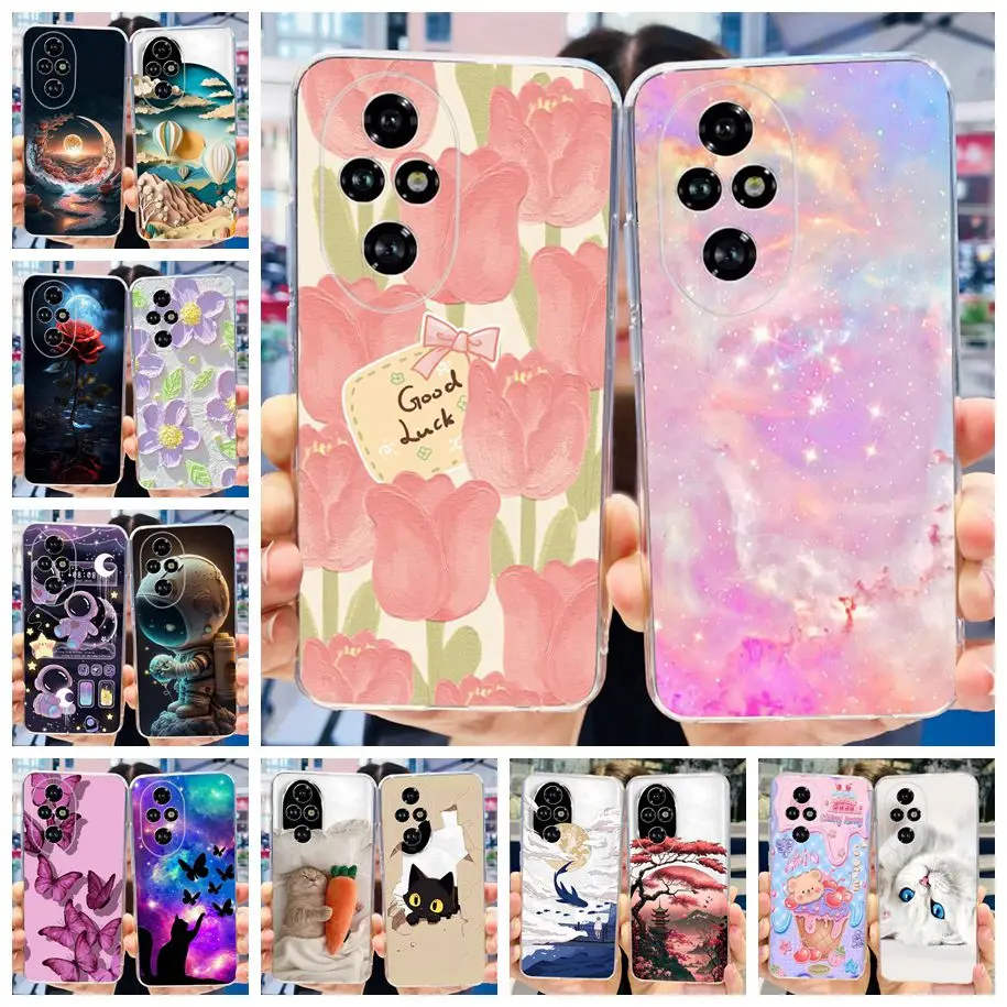 Clear Tulip Flower Soft Silicone Phone Case - Fashionable Protective Cover