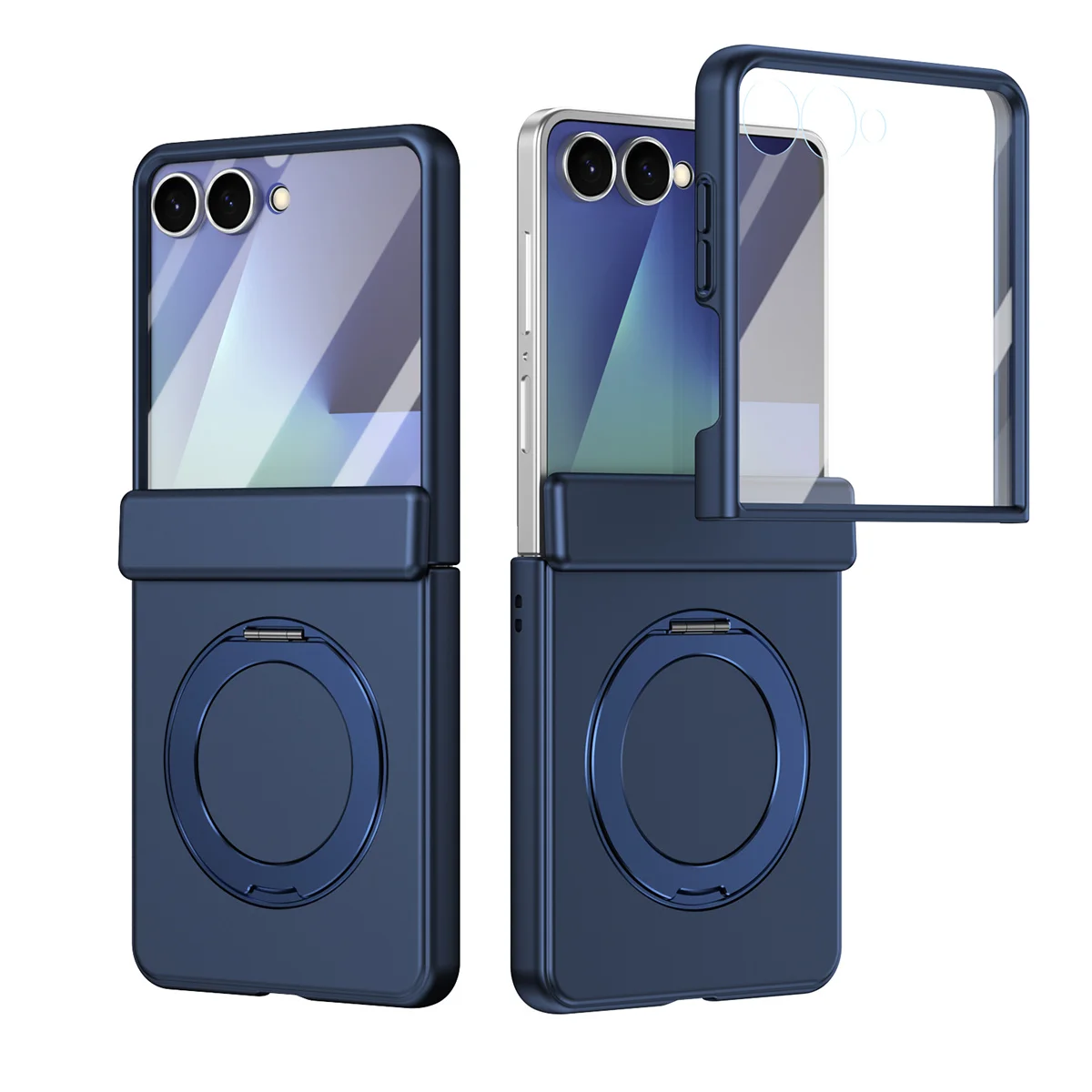 360° Rotating Ring Holder with Magsafe-Compatible Wireless Charging for Flip Phone Protective Case