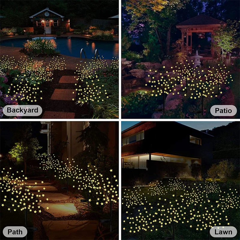 best solar light for home 1pc Star Solar Garden Light Nightlamp Outdoor Waterproof Courtyard Pathway Landscape Decor Gypsophila Led Lawn Decoration NEW solar deck post lights