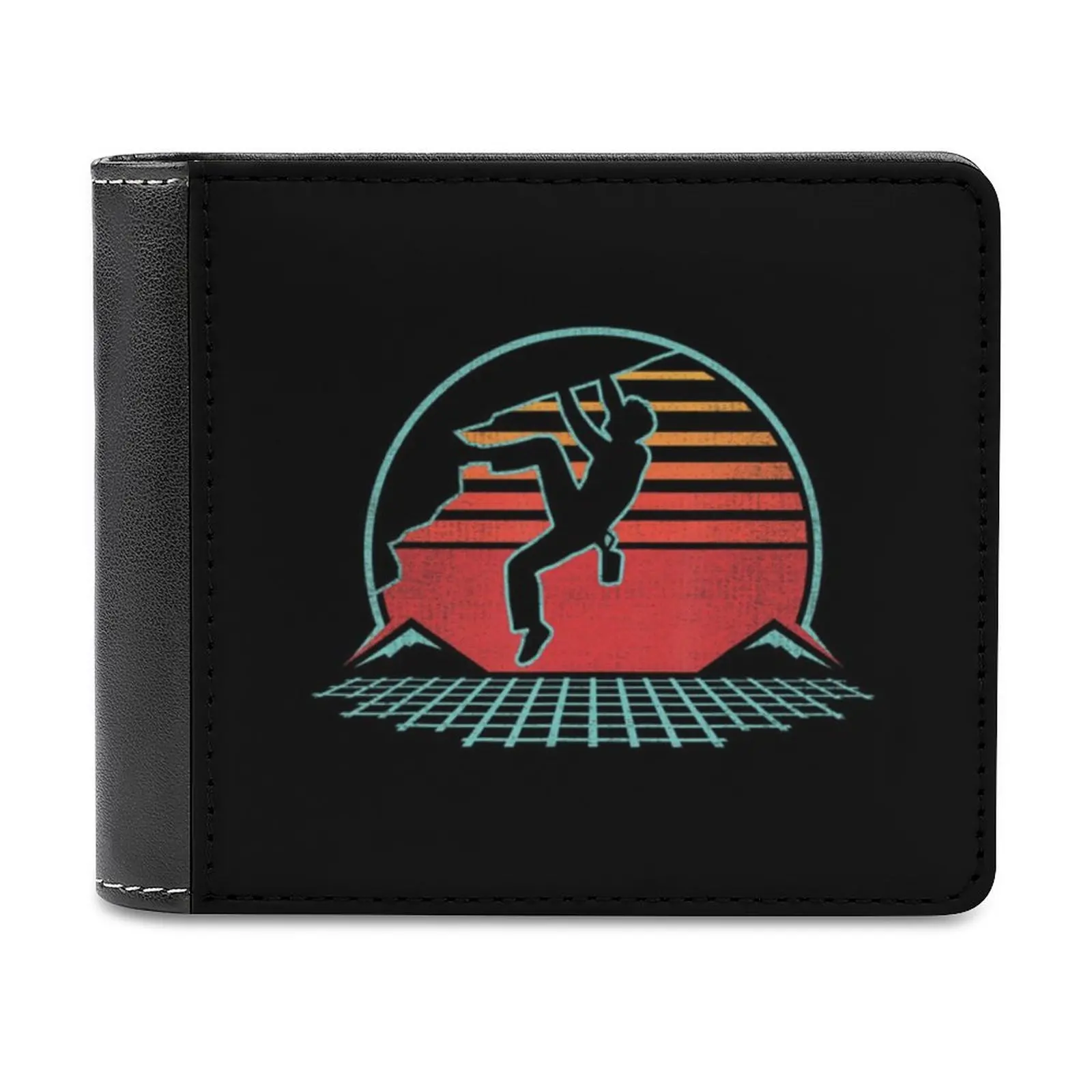 

Rock Climbing Retro Vintage Bouldering 80S Style Leather Wallets Men Wallet Credit Business Card Holders High Quality Wallet