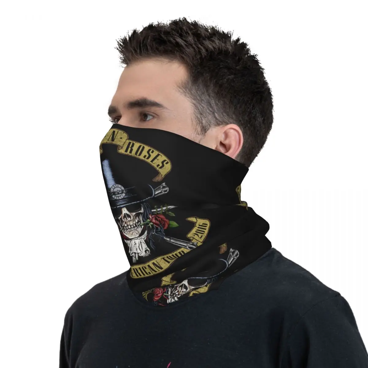 Guns N Rose GNR Steampunk Music Bandana Neck Gaiter Printed Wrap Scarf Multi-use Balaclava Outdoor Sports Unisex cycling bandana,neck wrap,neck gaiter,bandana neck cover,multifunctional bandana