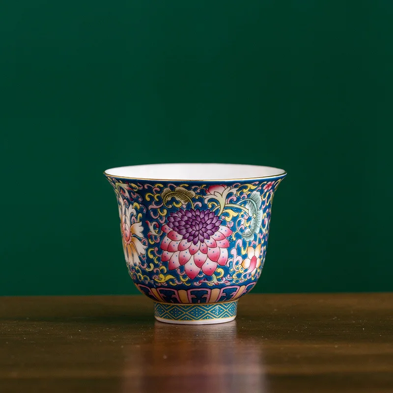 China Beautiful Unusual Vintage Aesthetic Porcelain Cup Teeware Teware Ceramic Glaze Ceremony For Puer High White Flower Mug Tea