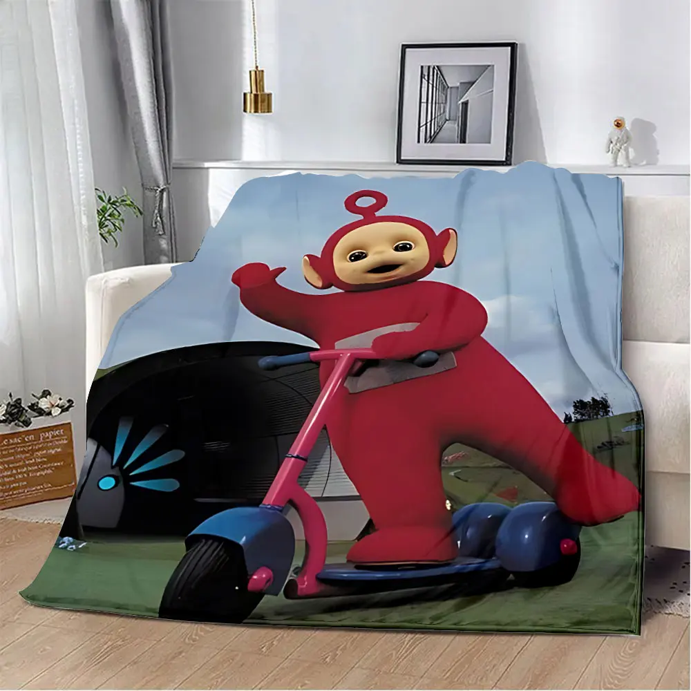 M-Meet The-Teletubbies Cartoon Logo Children Printed Blanket Picnic Blankets Warm Blanket Soft and Comfortable Blanket Home 5