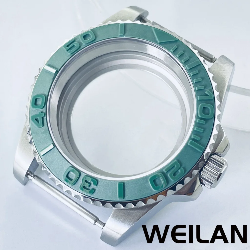 Silver Watch Case with Ceramic Bezel and Sapphire Crystal