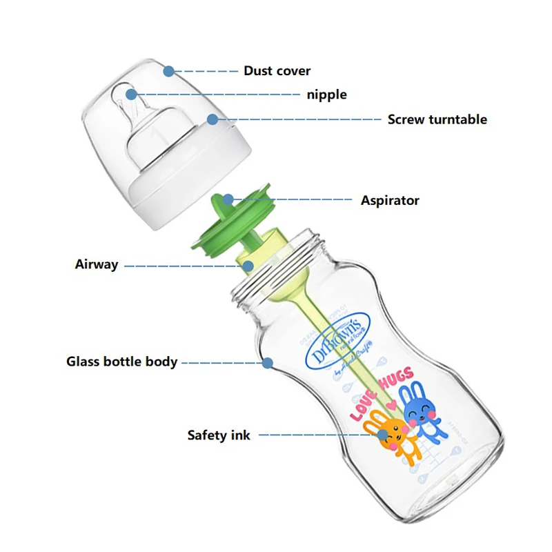 NEW Dr. Brown's Wide Mouth / PPSU / Glass Bottle Accessories + Leak Proof Cap 150ML 270ML