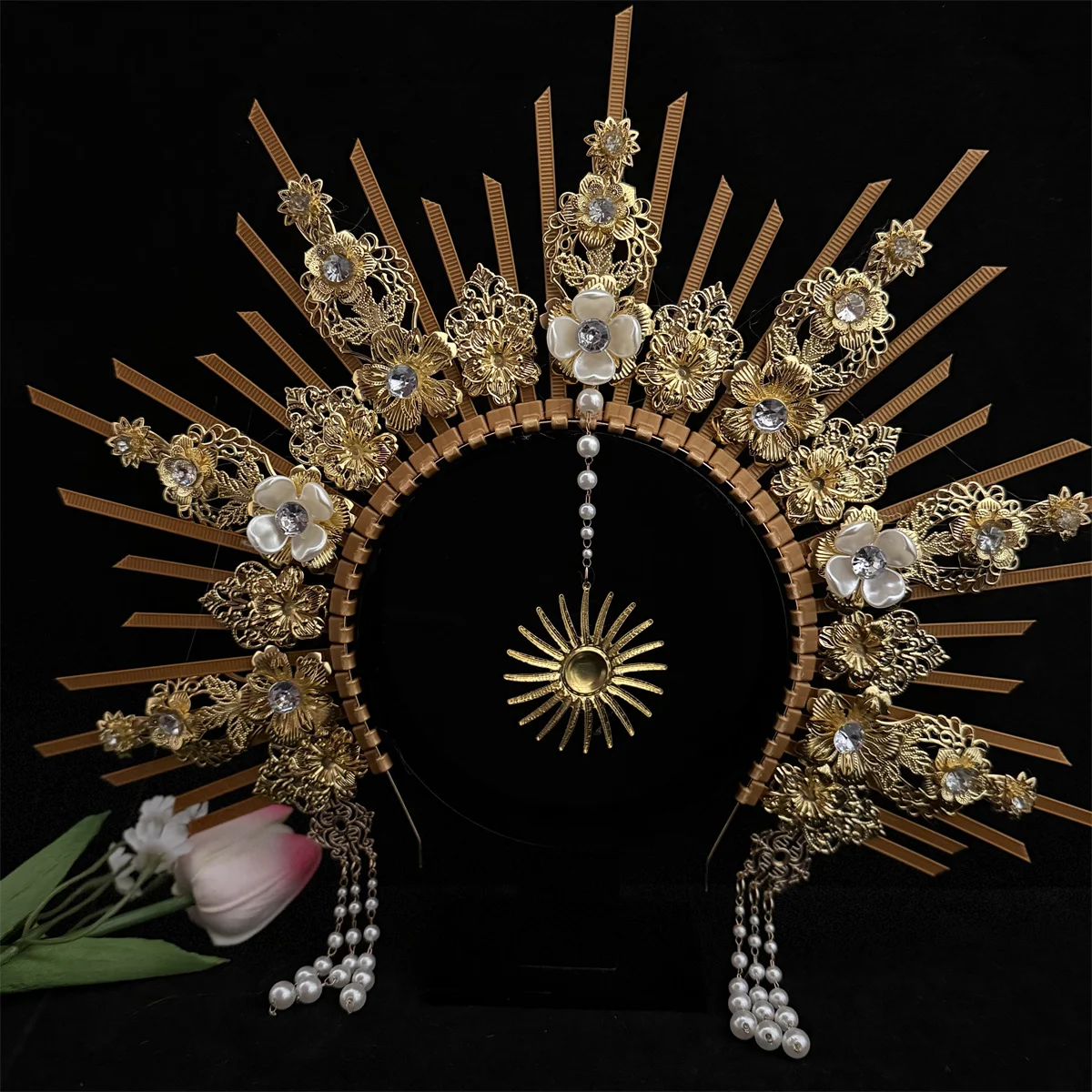 Gothic Halo Goddess Headband for Halloween and Cosplay
