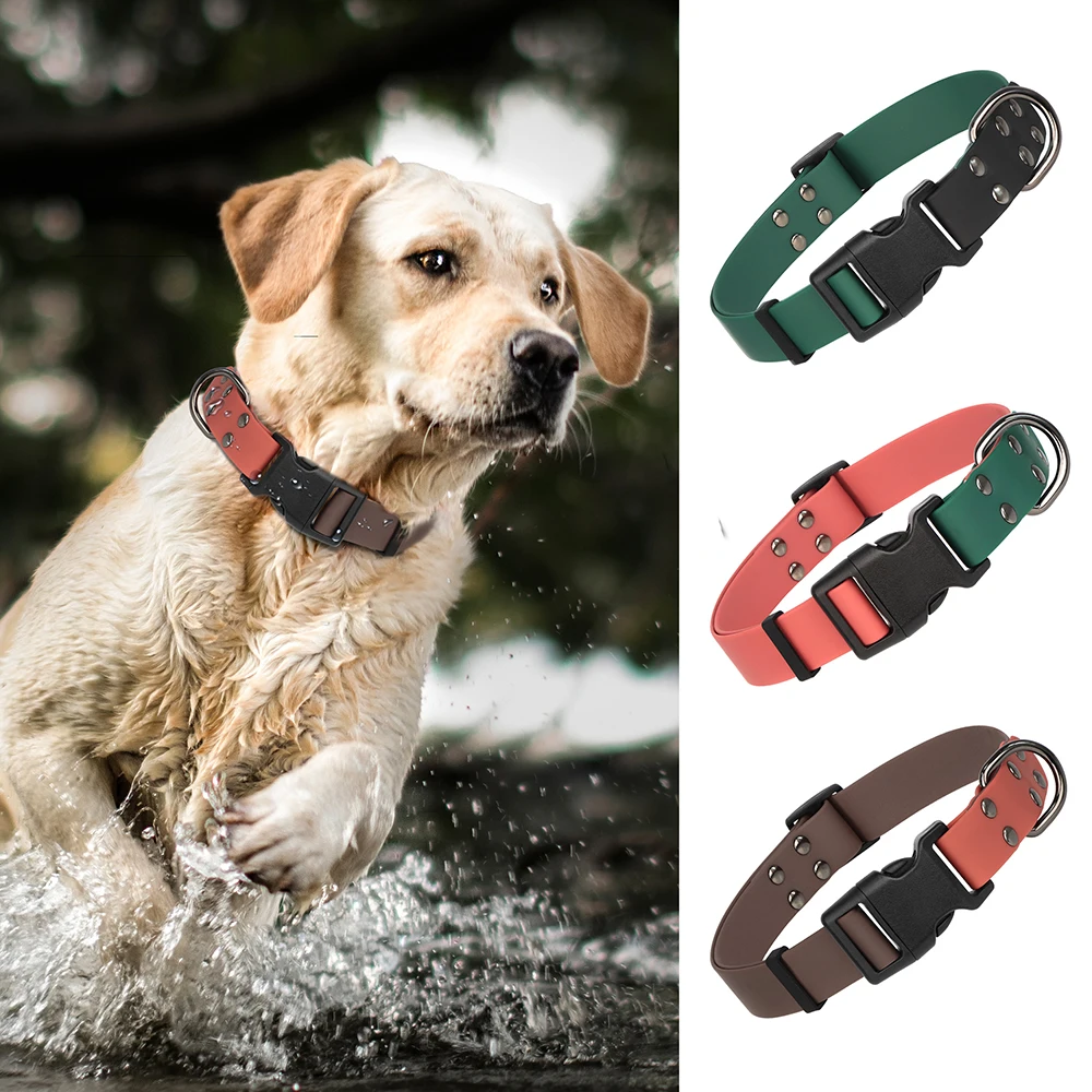 PVC Waterproof Dog Collar Durable Dog Swimming Collars Adjustable Pet Necklace For Small Medium Large Dogs Pitbull Labrador Pug