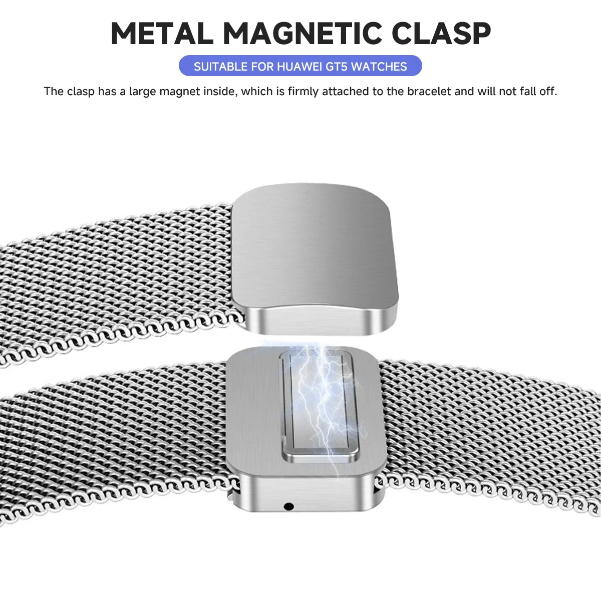 Elegant Stainless Steel Magnetic Watch Band - 20mm/22mm Adjustable Strap