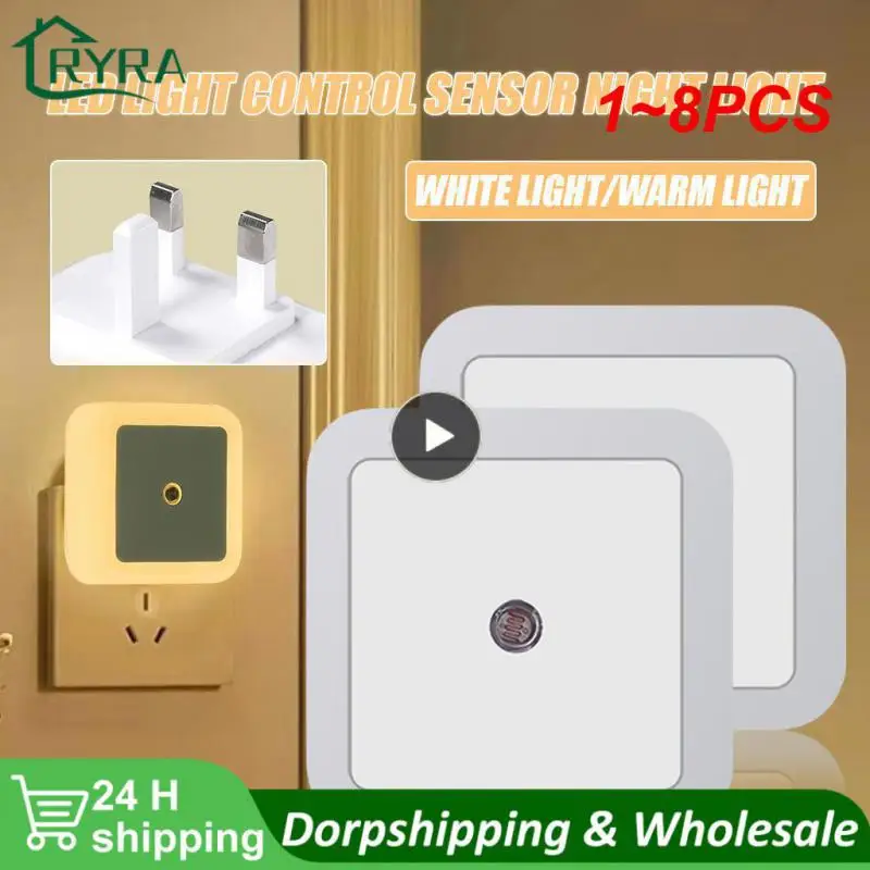 

1~8PCS Motion Sensor Night Light Wireless USB Rechargeable Cabinet Lamp Kitchen Bedroom Automatic Lighting Emergency Lights