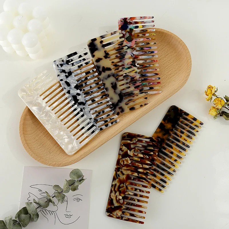 

Acetic Acid Plate Rectangle Hair Comb Simple Girl Anti-static Hair Accessories Korean Fashion Portable Headdress Comb