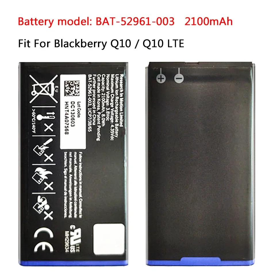 Batteria 2100Mah Di Ricambio Per Blackberry Q10 / Q10 Lte / Q10 Lte Sqn100-1 Batteria Per Telefono Cellulare