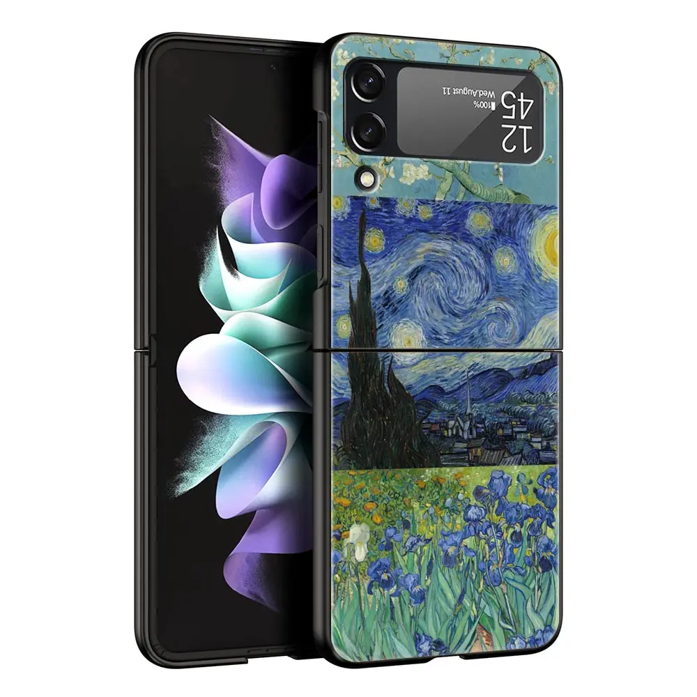 Van Gogh Sunflowers & Starry Night Folding Phone Hard Cover Case