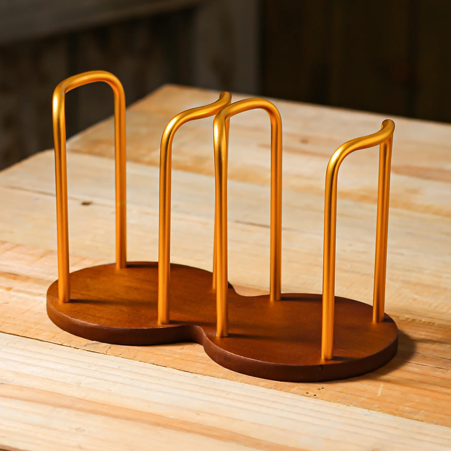 Disposable Cup Storage Holder Rack Shelf Water Cups Organizer Supplie Dispenser with Wood Mug Display Rack Desktop Decoration 4