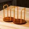 Disposable Cup Storage Holder Rack Shelf Water Cups Organizer Supplie Dispenser with Wood Mug Display Rack Desktop Decoration 4