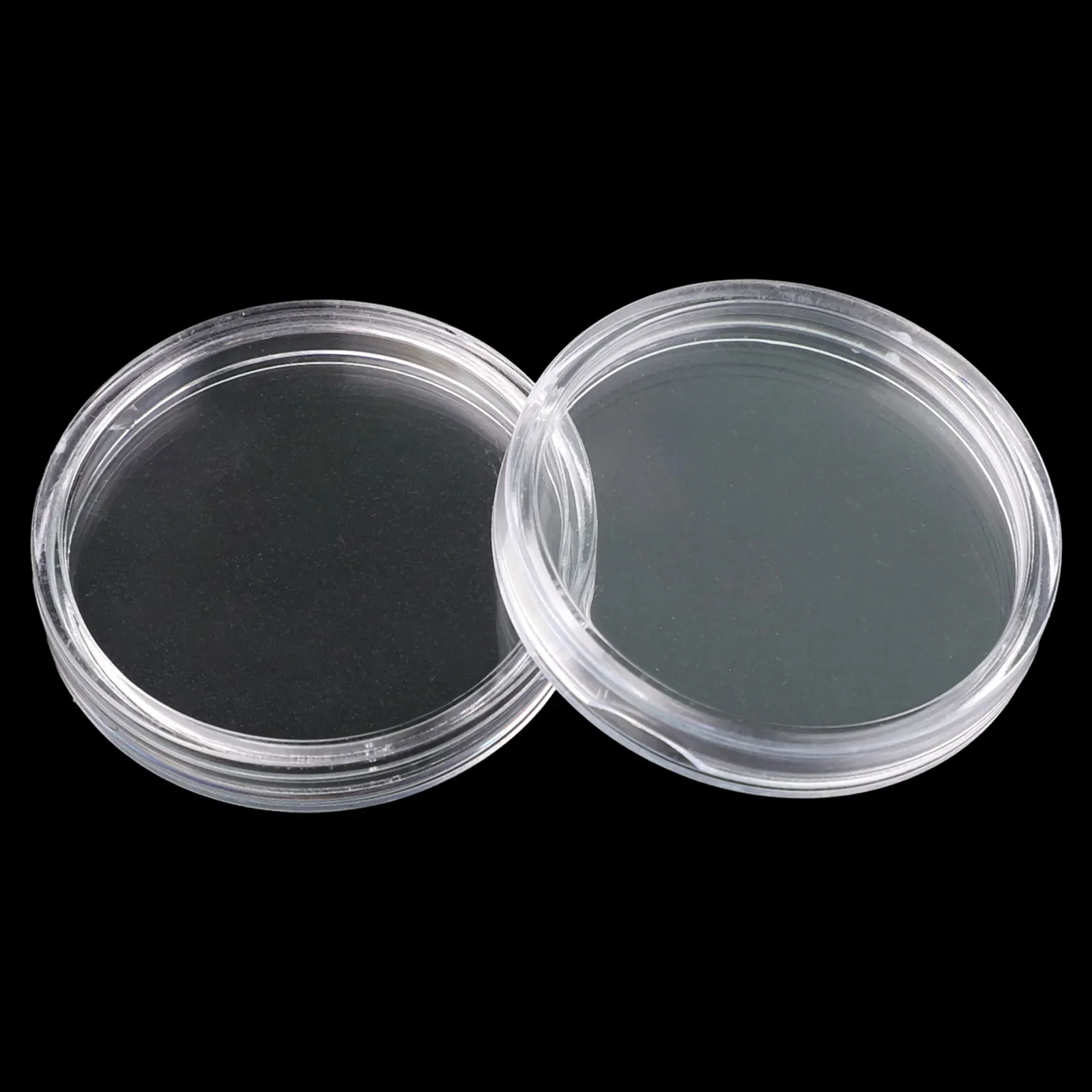 100 Pcs Clear 32mm Clear Plastic Coin Capsules Coin Holders Protector Cases Round Artware Storage Boxes Household Storage Tools