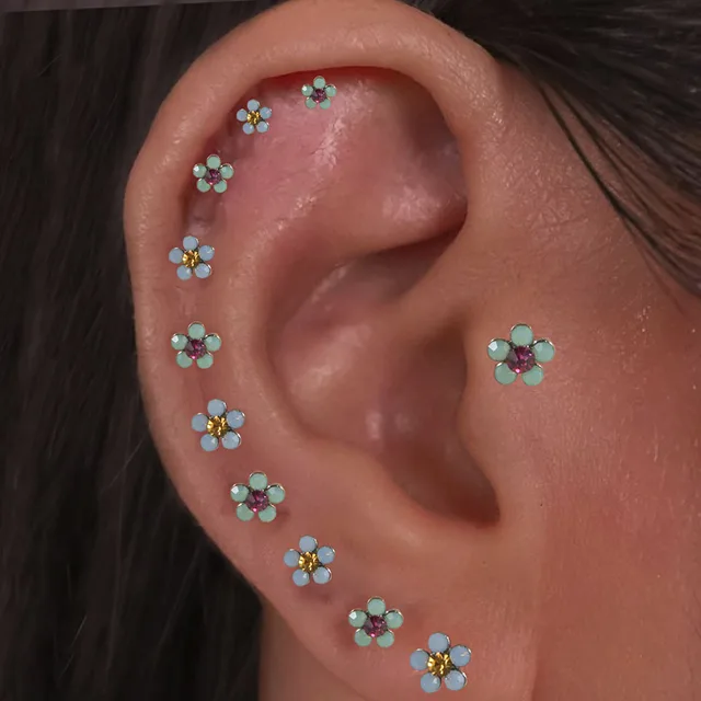 3 Coppie Di Orecchini A Perno Con Sfere In Acciaio Inossidabile - Foto 4