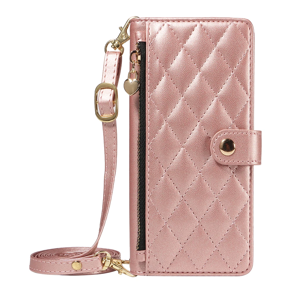 Crossbody Strap Multi-Card Slot Wallet Phone Case Cover