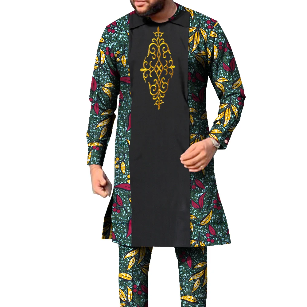 Abito Tradizionale Africano Da Uomo Dashiki 2 Pezzi, Maniche Lunghe, Taglie M-3XL - 3