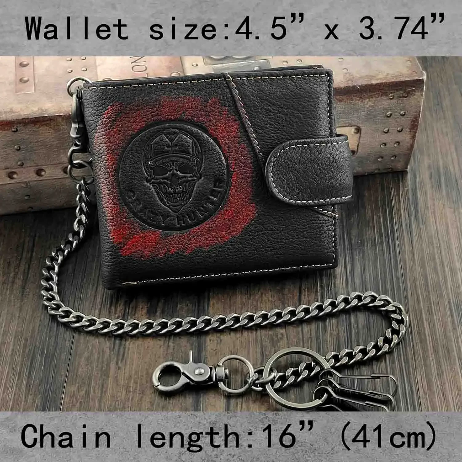 Cartera Biker Carteras Para Hombre Con Cadena Cartera De Cuero Con