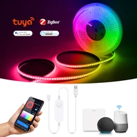ZigBee W/WW/RGB LED Strip Smart Tuya Alexa Lights USB 5V Dimmable COB Neon Tape With LED Controller Home Room Bedroom Decoration