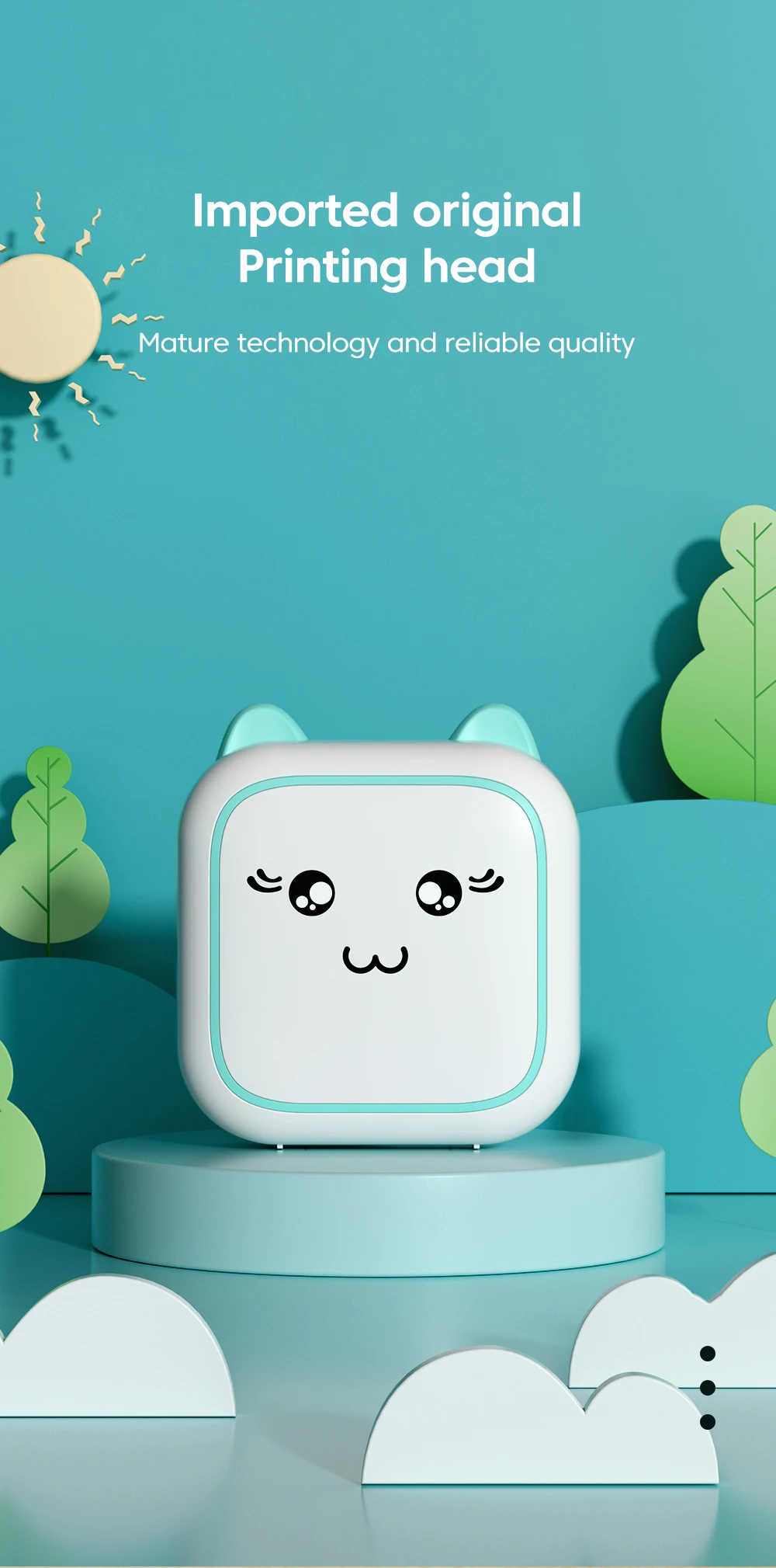 Mini Printer Thermal Adhesive Labels Printer Sticker Bluetooth Mini Pocket Label Notes Printer for Home and Office Android IOS