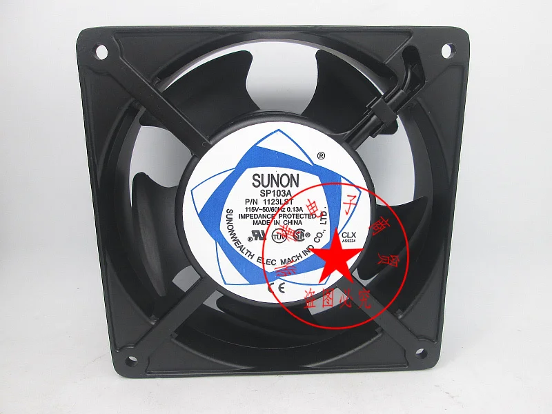 

SUNON SP103A P/N 1123LST AC 115V 0.13A 120x120x38mm Server Cooling Fan